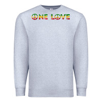 Heather Grey one love rasta reggae music rastafarian lover jamaica peace t shirt Premium Sweatshirt - linhVisuals