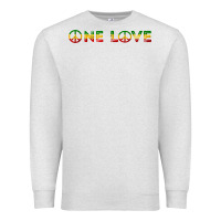 Oatmeal Heather one love rasta reggae music rastafarian lover jamaica peace t shirt Premium Sweatshirt - linhVisuals