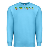 Ocean Blue one love rasta reggae music rastafarian lover jamaica peace t shirt Premium Sweatshirt - linhVisuals