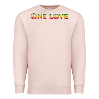 Pale Pink one love rasta reggae music rastafarian lover jamaica peace t shirt Premium Sweatshirt - linhVisuals