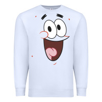 White sponge.bob squa.re.pants patrick face portrait Premium Sweatshirt - linhVisuals
