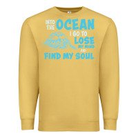 Antique Gold into the ocean i go to find my soul Premium Sweatshirt - linhVisuals