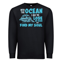 Black into the ocean i go to find my soul Premium Sweatshirt - linhVisuals
