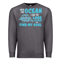 Charcoal Heather into the ocean i go to find my soul Premium Sweatshirt - linhVisuals