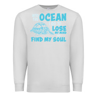 Dove Grey into the ocean i go to find my soul Premium Sweatshirt - linhVisuals