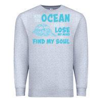 Heather Grey into the ocean i go to find my soul Premium Sweatshirt - linhVisuals