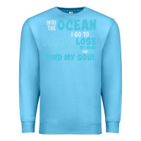 Ocean Blue into the ocean i go to find my soul Premium Sweatshirt - linhVisuals