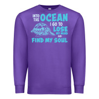 Purple into the ocean i go to find my soul Premium Sweatshirt - linhVisuals