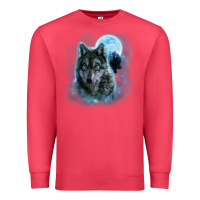 Cardinal t shirt, grey wolf hunting ground, icy moon, forest, galaxy Premium Sweatshirt - linhVisuals