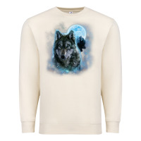 T Shirt, Grey Wolf Hunting Ground, Icy Moon, Forest, Galaxy Premium Sweatshirt | Teevron