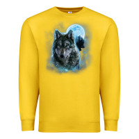 Lemon t shirt, grey wolf hunting ground, icy moon, forest, galaxy Premium Sweatshirt - linhVisuals