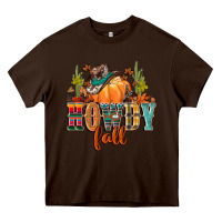 Chocolate Brown howdy fall Heavy Core Tee - CowGirlArtShop