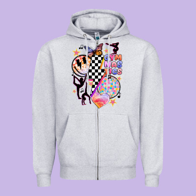 Retro Gymnastics Zipper Hoodie Designed By Jahusdesignshop