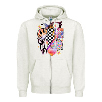 Oatmeal Heather retro gymnastics Zipper Hoodie - JahusDesignShop