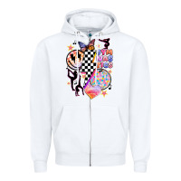 White retro gymnastics Zipper Hoodie - JahusDesignShop
