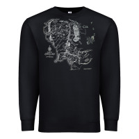 Black middle earth map [tb] Premium Sweatshirt - linhVisuals