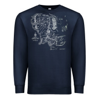 Navy middle earth map [tb] Premium Sweatshirt - linhVisuals