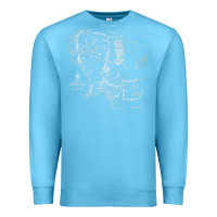 Ocean Blue middle earth map [tb] Premium Sweatshirt - linhVisuals