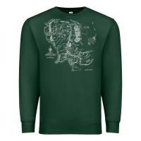 Sports Green middle earth map [tb] Premium Sweatshirt - linhVisuals