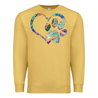 Antique Gold dog paw print tie dye rainbow dog lover rescue retro 70s t shirt Premium Sweatshirt - linhVisuals