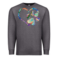 Charcoal Heather dog paw print tie dye rainbow dog lover rescue retro 70s t shirt Premium Sweatshirt - linhVisuals