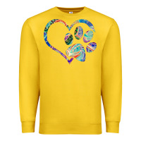 Lemon dog paw print tie dye rainbow dog lover rescue retro 70s t shirt Premium Sweatshirt - linhVisuals
