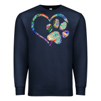 Navy dog paw print tie dye rainbow dog lover rescue retro 70s t shirt Premium Sweatshirt - linhVisuals