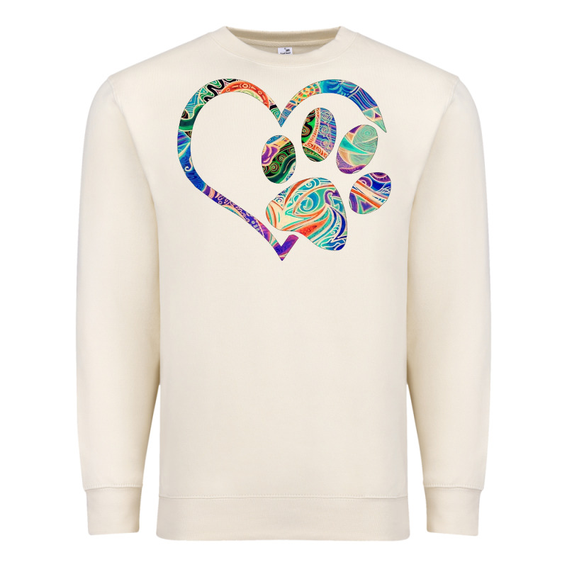 Dog Paw Print Tie Dye Rainbow Dog Lover Rescue Retro 70s T Shirt Premium Sweatshirt by linhVisuals | Teevron