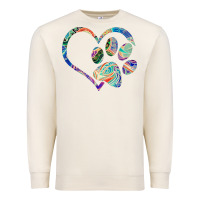 Sandshell dog paw print tie dye rainbow dog lover rescue retro 70s t shirt Premium Sweatshirt - linhVisuals