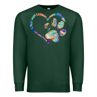 Sports Green dog paw print tie dye rainbow dog lover rescue retro 70s t shirt Premium Sweatshirt - linhVisuals