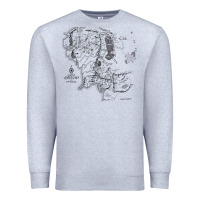 Heather Grey middle earth map [tw] Premium Sweatshirt - linhVisuals