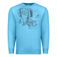Ocean Blue middle earth map [tw] Premium Sweatshirt - linhVisuals