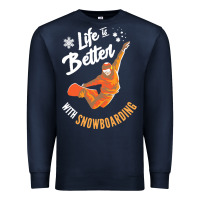Navy snowboard t  shirt snowboarding i snowboarder i winter sports t  shirt Premium Sweatshirt - linhVisuals