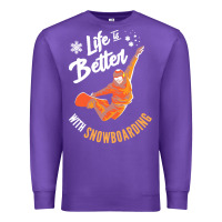 Purple snowboard t  shirt snowboarding i snowboarder i winter sports t  shirt Premium Sweatshirt - linhVisuals