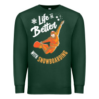 Sports Green snowboard t  shirt snowboarding i snowboarder i winter sports t  shirt Premium Sweatshirt - linhVisuals