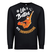 Black snowboard t  shirt snowboarding i snowboarder i winter sports t  shirt Premium Sweatshirt - linhVisuals