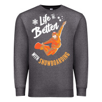 Charcoal Heather snowboard t  shirt snowboarding i snowboarder i winter sports t  shirt Premium Sweatshirt - linhVisuals