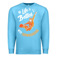 Ocean Blue snowboard t  shirt snowboarding i snowboarder i winter sports t  shirt Premium Sweatshirt - linhVisuals