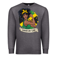 Charcoal Heather jamaican black woman t shirt jamaica afro girl pride Premium Sweatshirt - linhVisuals