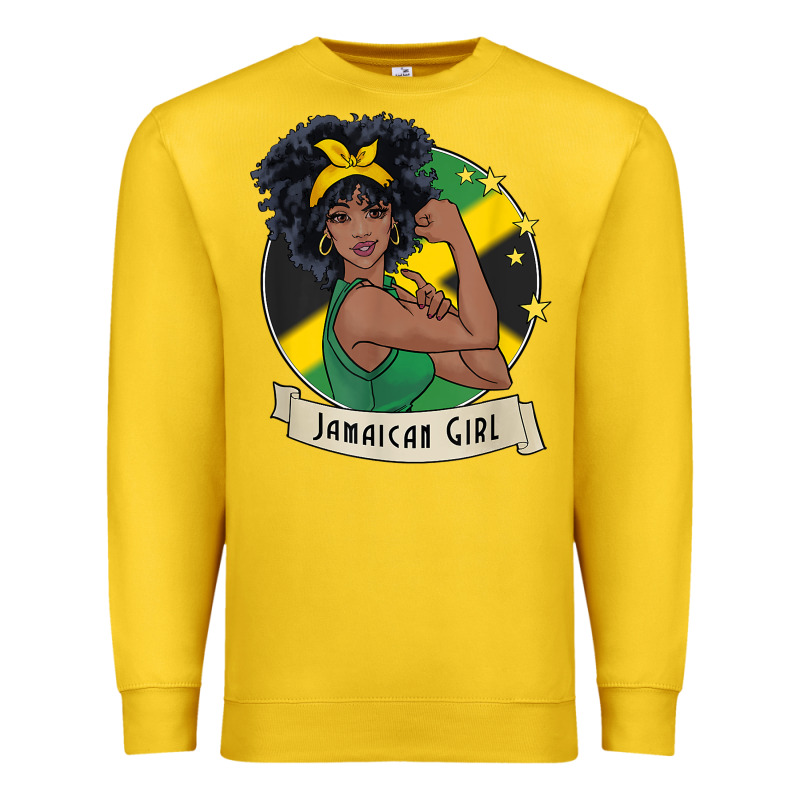 Jamaican Black Woman T Shirt Jamaica Afro Girl Pride Premium Sweatshirt by linhVisuals | Teevron