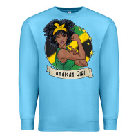 Ocean Blue jamaican black woman t shirt jamaica afro girl pride Premium Sweatshirt - linhVisuals