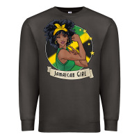 Smoke jamaican black woman t shirt jamaica afro girl pride Premium Sweatshirt - linhVisuals