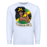 White jamaican black woman t shirt jamaica afro girl pride Premium Sweatshirt - linhVisuals