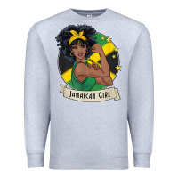 Heather Grey jamaican black woman t shirt jamaica afro girl pride Premium Sweatshirt - linhVisuals