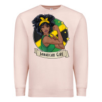 Pale Pink jamaican black woman t shirt jamaica afro girl pride Premium Sweatshirt - linhVisuals