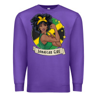 Purple jamaican black woman t shirt jamaica afro girl pride Premium Sweatshirt - linhVisuals