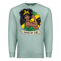 Seafoam jamaican black woman t shirt jamaica afro girl pride Premium Sweatshirt - linhVisuals