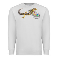 Dove Grey leopard gecko playing video game lizard & reptiles gamers t shirt Premium Sweatshirt - linhVisuals