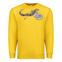 Lemon leopard gecko playing video game lizard & reptiles gamers t shirt Premium Sweatshirt - linhVisuals