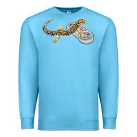 Ocean Blue leopard gecko playing video game lizard & reptiles gamers t shirt Premium Sweatshirt - linhVisuals